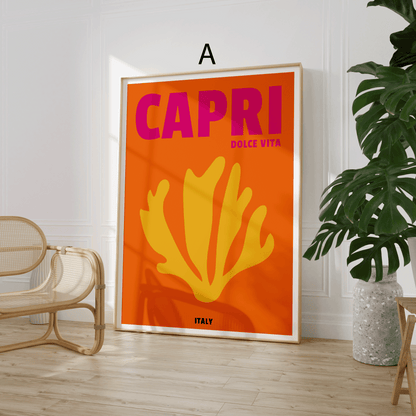 Reiseposter · Geschenkidee · Capri Ibiza Miami Mykonos Palm Beach Tulum · Minimalistische Wandkunst · Dekoprint ohne Rahmen